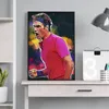 Słynne tenisistki Roger Federer Rafael Nadal Plakaty płócienne malowanie Sport Pop Wall Art for Living Room Dekoracja domu