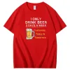 Piję tylko piwo 3 dni wczoraj wczoraj jutro zabawne zabytkowe graficzne koszule T-shirty T-shirty męskie ubranie
