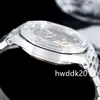 15407 Diamonds Mens Watch Watch Double Balance Wheel OpenWorking Dial Автоматическое из нержавеющей стали сапфировые хрустальные наручные часы 41 мм