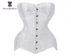 White Bridal Corselet Overbust Korset Sexy Full Body Shaper XS To 6XL Spiral Steel Boned Long Torso Shapewear Corset 942 Y111990236372467