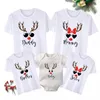 Reindeer Christmas Shirts Custom Name Family Matching Christmas T-Shirt Personalized Holiday Xmas New Year's Family Look Outfits