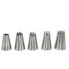 Baking Tools 5pcs Large Metal Cake Cream Decoration Tips Set Pastry Stainless Steel Piping Icing Nozzle Cupcake Head Dessert Decorators