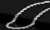 Braccialetti a catena della corda di moda per donne uomini 4mm 925 Sterling Silverwedding Party Bracciale European Charms Bracelets7950866