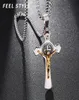 Colliers de pendentif Inri Jesus croix pendentifs Exorcisme en acier inoxydable St Benedict Crucifix Collier pour hommes bijoux23401466183