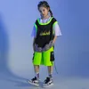 Teenage Hip Hop Clothing Oversize Tshirt Topps Streetwear Cargo Shorts For Girl Boy Jazz Dance Wear Costume Kids Rave Clothes