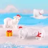 Dekorativa figurer 3st/Set Animal Miniature Christmas Polar Bear Garden Micro Snow Landscape DIY Accessories