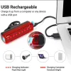 X-TIGER Rear Bike Tail Light USB Charged Led Ultra Bright Tail Lights Fit On Any Bicycle/Helmet Waterproof Bicycle Light Lamp