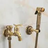 Bidet Spray Gun Zestaw Antique Brass Maszyna Blask Kan łazienkowy Pojedynczy zimny bidet akcesorium toalety sprayowe pistolet sprayowy