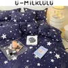 An Array of Star Retro Comforter Queen King Bedding Set Bed Sheets and Pillowcases Luxury Simple Dark Blue Duvet Cover Set 180