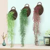 75cm 5 fourches vigne artificielle fausses plantes mures rotin suspendus feuilles en plastique Golden Bell Willow Branche pour la maison de jardin décor