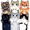 Serviettes de main de chat drôle cuisine serviette à main de salle de bain avec boucles suspendues à la décoration intérieure douce à la maison pour les cadeaux d'amant de chat