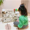 Upptagen styrelse DIY Montessori Toys Lock Mobile Children Wood Chips Färdighet Training Förälder-Child Game Puzzle Intelligence Development