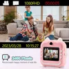 CNCBSR Мгновенная камера для детей 1080p HD Screen Kids Digital Camera Print Camera без чернила бумаги 32G TF Card Kids Gift 240327