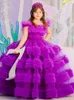 2024 Bouche de bal mignonne robes de fille de fleur de la princesse Rouffles de plumes combinées colorées de concours de bébé collof