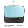 1 Pair Replacement for BMW E46 Blue Left Right Side Car Glass Heated Rearview Mirror Glass 51168250438