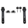 1 set classico porta scorrevole porta scorrevole Black Double Double Porta Hardware Guida per pavimenti a scorrimento Accessori per porte del magazzino