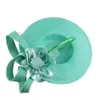 Elegant rose plume fascinator mariage Bridal Hairclip chapeau pour fête cocktail Headsor Lame Chic Floral Match Wearwear