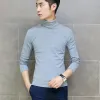 Classic Mens High Colder Undershirt Solid Fottinging Shirt Soft Floft Fleece Thermal Underwear Man Slim Pullover A5