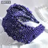 Hair Clips HNNYX Retro Pearl Headband Sparkling Wide Brim Head Piece For Women Korean High Grade Fashion Party Accessory A153-Purple