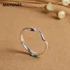 Cluster Rings Mayones S925 Silver Sterling Ring för kvinnors lilla färska och enkla ormsvansgåva