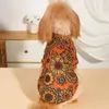 Vêtements de chien animal de compagnie sweat à sweat en peluche froide chaude et ethnique fleurs imprimés chats et chiens