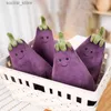 Fyllda plyschdjur jätte anime figur aubergine plysch kudde kawaii grönsak fylld doll barn leksaker kawaii rum dekoration födelsedag present l411