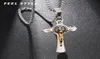 Colliers de pendentif Inri Jesus croix pendentifs Exorcisme en acier inoxydable St Benoît Collier crucifix pour hommes bijoux23402100320