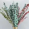 Flores decorativas de 12 sistemas /lote 40-45cm Hojas de eucalipto planta seca fresca preservada para la fiesta de bodas Ramas secas