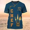 PLstar Cosmos Newest Summer Men's T-shirt Chef Personalized Name 3D Printed t shirt Unisex Casual Tops Gift For Chef DW162