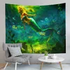 Arazzo della sirena mitica creatura marina ara ad acqua di arazzo del mondo sottomarino arazzi appeso arazzi arte soggiorno dormitorio camera da letto