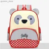 Rucksäcke Stickerei Name Kreativ niedlicher Cartoon Tierkindergarten Rucksack männliche und weibliche Kinderleichte Multicolor Small Bag Y240411