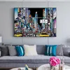 New York City Time Square Building Abstract Canvas Painting Posters and Prints Cuadros Wall Art Picture for Living Room Decor