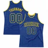 Custom Royal Gold-Black Authentic Throwback Basketball Jersey 3D Printed Tank Tops Men Personlized Team Unisex Top