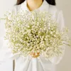 Dekorativa blommor torkade Baby's Breath Bouquet White Dry Flower Luxury Gypsophila Branch For Wedding Table Vase Natural Party Garden Style