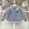 Klassiker baby spårdräkter sommar tre stycken set barn designer kläder storlek 100-160 cm rund hals t-shirt denim jackor och jeans 24 april