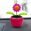 Ornamentos de painel de flor da dança solar com energia solar balançando automáticos carros de girassol automáticos acessórios para carro de brinquedo