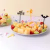 Horquillas dibujos animados frutas de fruta mini niños pastel de bocadillo postre palpio de dientes bento caja para niños accesorios decoración de la fiesta