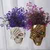 Skull Head Flower Pots Gothic Skeleton Planter Container Office Planter Succulent Plant Organizer Halloween Tabletop Ornament 240329