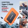 Kootion X1MAX 2TB 외부 SSD 하드 드라이브 HD 외부 USB 3.2 Gen 2 휴대용 SSD 512GB 1TB 미니 PSSD 데스크탑 PS4 PS5