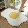 Bath Mats Cartoon Poached Egg Non-Slip Badrummatta Oregelbundet hem Vattenabsorption Balkong Dörröppning Kök Kök Mjukt golvmatta