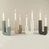 Titulares de velas Displayt Display Artistic em Square Solid Color Stand Moda para a mesa de jantar da varanda