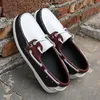 Casual Shoes Color Matching Non-slip Men Driving Leather Breathable Peas British Sneakers Handmade Man Boat