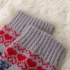 Autumn Winter Leg Warmers Women Foot Cover Knitted Wool Boots Christmas Snowflake Printed Warm Socks Leg Warmers