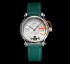 Happy Sport Floating Diamond 275378 A2892 Automatic Womens Watch JBLF 33 Emballage Silver en or enveloppé Srap Green Croc Super Edition Ladies Watches Putetime PTCP