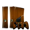 Data Frog 3D Brown Wood Couvure de console de vinyle personnalisée pour Microsoft Xbox 360 Slim Skin Stickers Contraveur Protection pour Xbox360 S