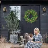 Decorative Flowers Spring Wreath Wildflower Green Leaves And Summer Mother'S Day Decoration Big Fall Wreaths For Front Door