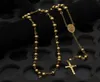 Nouvelle déesse catholique Virgen de Guadalupe 8 mm perles 18k collier rosaire plaqué Gol