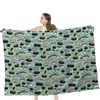 Blankets Cute Sushi Pattern | Kawaii Throw Blanket Airplane Travel Decoration Soft Warm Bedspread
