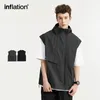 Vestes pour hommes Inflation extérieure double fermeture à glissière gilet printemps à la mode veste sans manches à capuche fonctionnelle légère à la mode