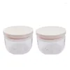 Aufbewahrung Flaschen Clear Creme Jar Weitmonat Flasche leer rundes Boden Haarmaske Pot Pot Poted Deckel Plastik für Kosmetika